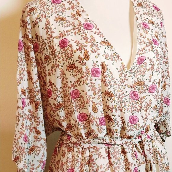 SIZE L 3/4 SLEEVE FLORAL MAXI DRESS  *FREE WITH PURCHASE OF ANY OTHER DRESS* - Picture 2 of 7